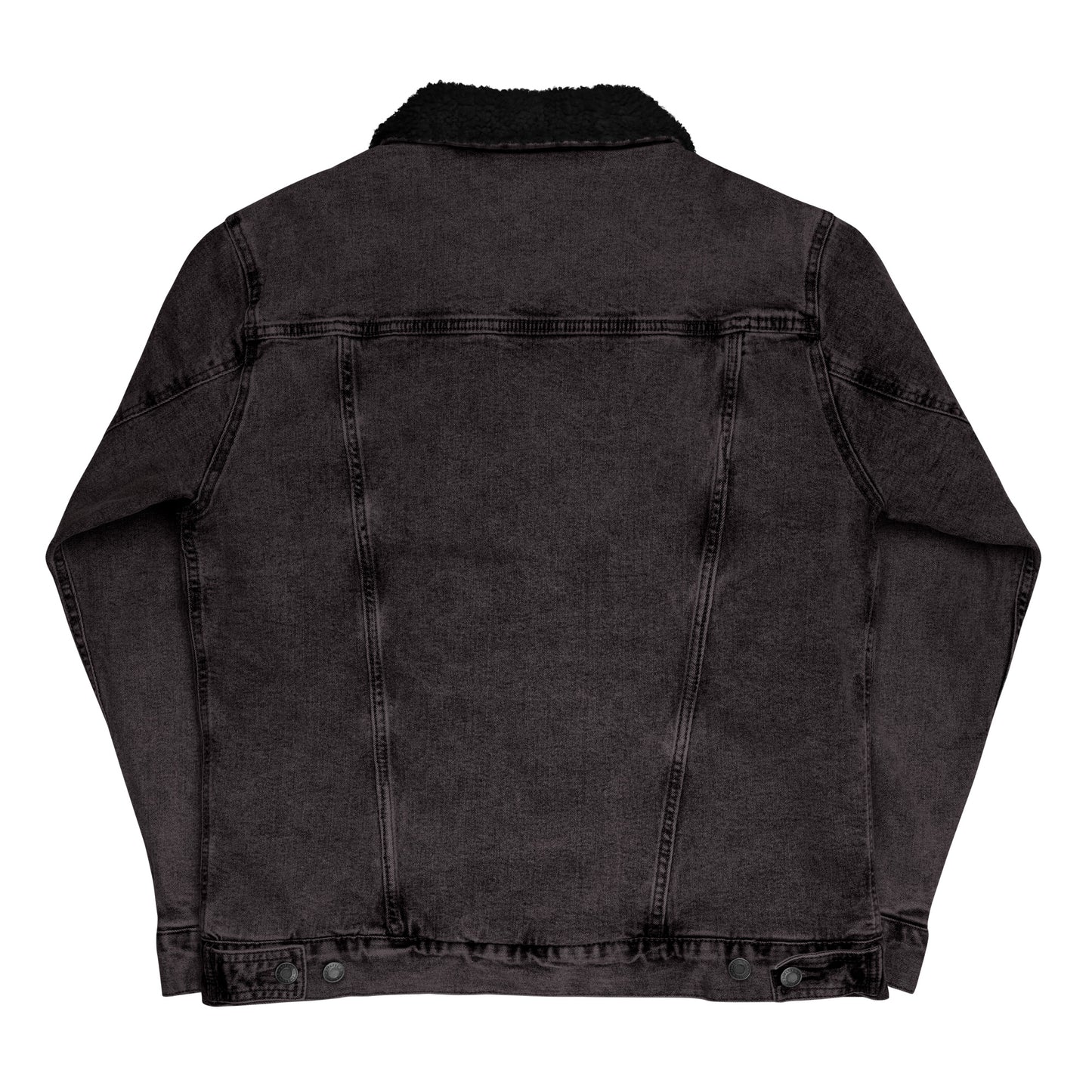 HGMY.  Black Embroidered Unisex denim sherpa jacket